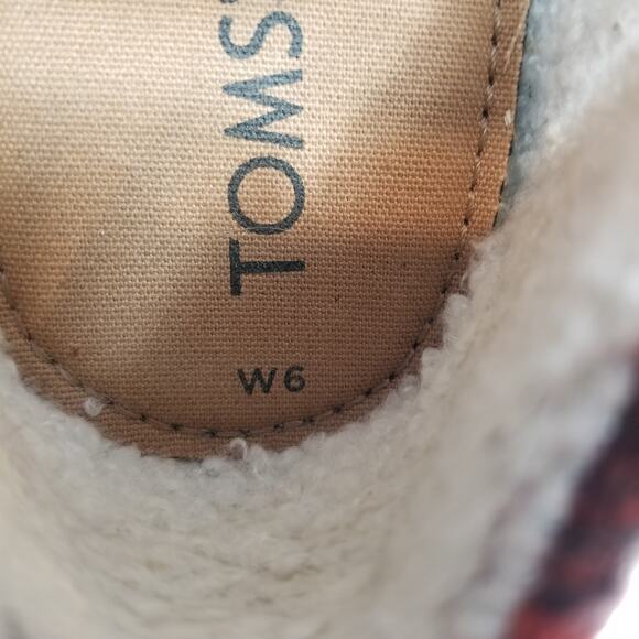 TOMS Red Plaid Women's Slip Ons Size 6 - Picture 6 of 7